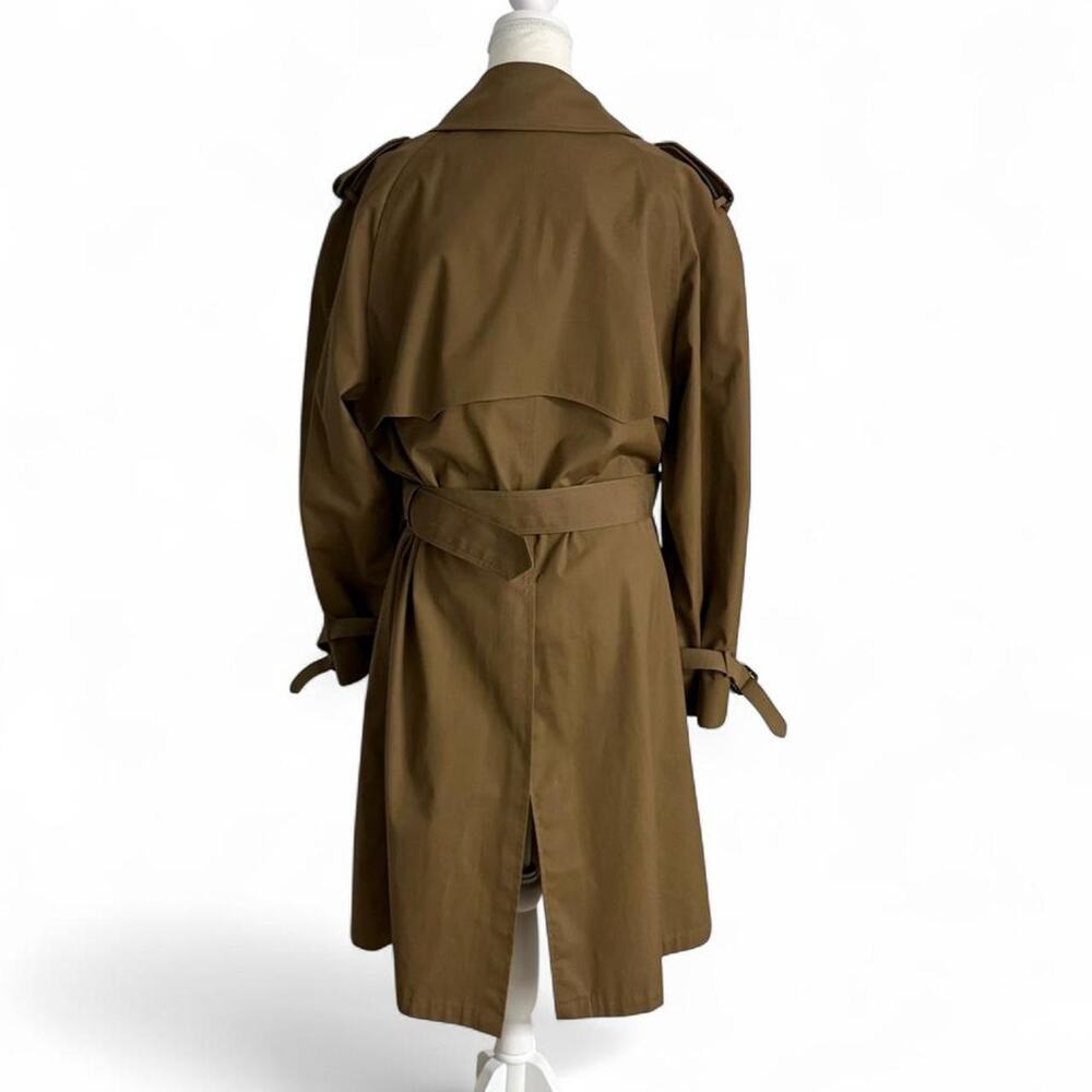 Gleneagles Designed By Christian Dior Tan Belted Trench Coat Rain Size 42R - Picture 2 of 8